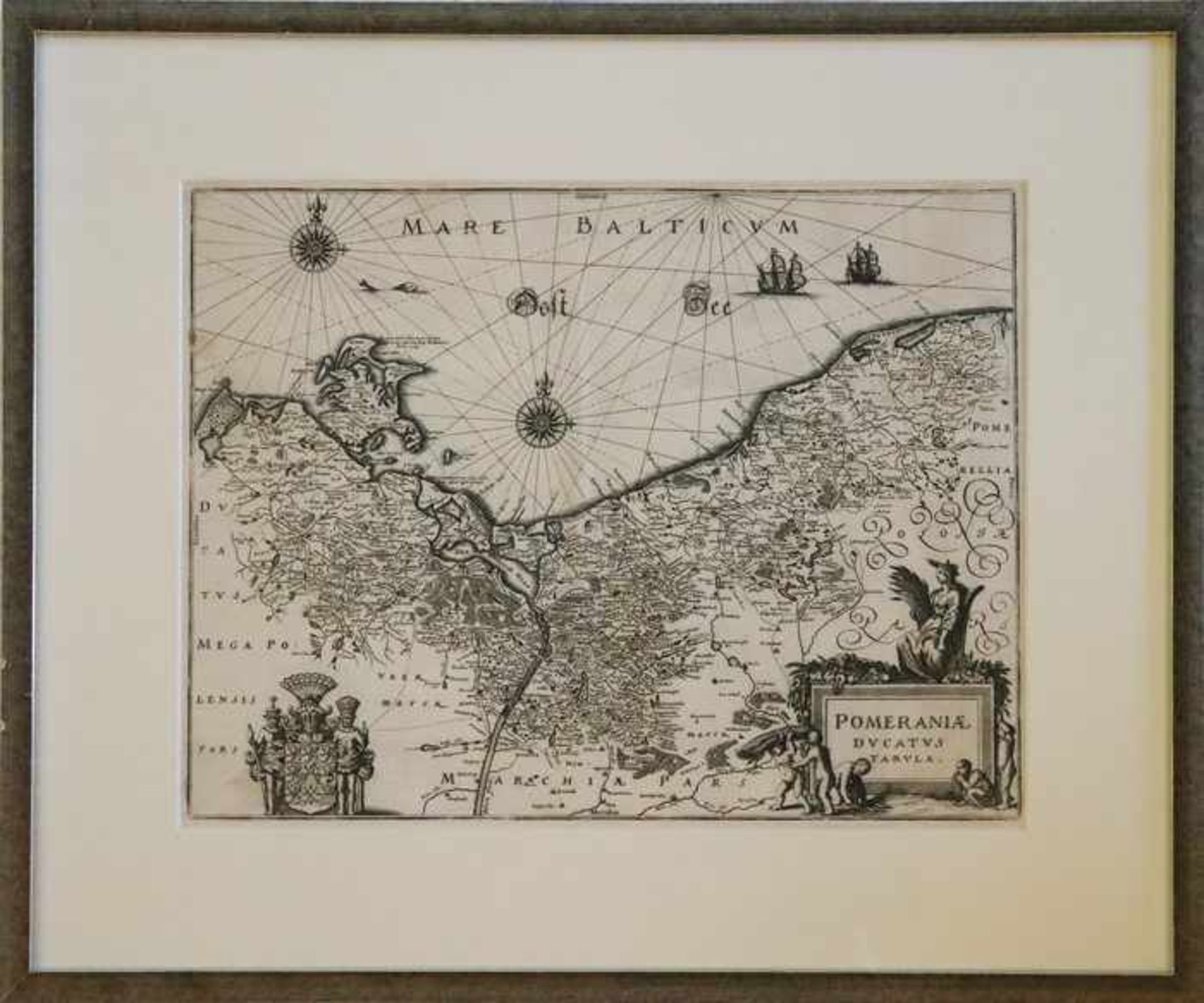 Merian, Matthäus - Pommern"Pomeraniae Ducatus Tabula", Kupferstichkarte des historischen - Bild 2 aus 2