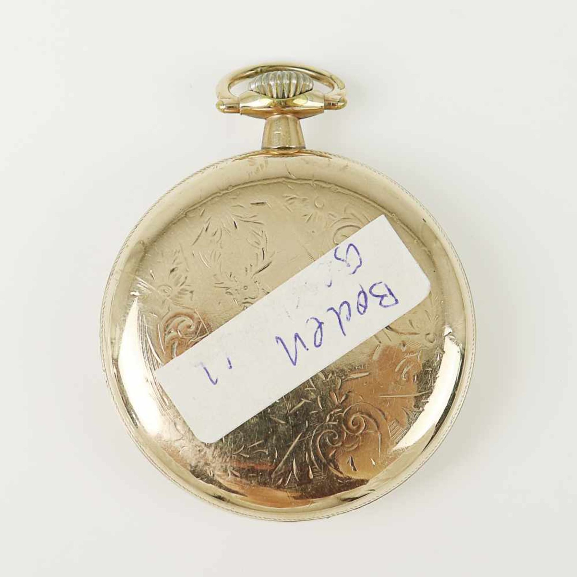 Herrentaschenuhr - Hamiltonum 1924, Lepine-Gehäuse, Dca.4,7cm, weißes Emailzifferblatt, arab. - Bild 3 aus 3