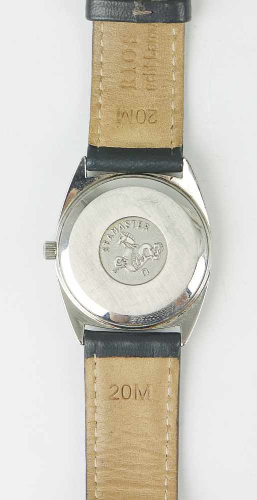 Herrenarmbanduhr - OmegaSchweiz, bez. "Seamaster Quarz", rundes Gehäuse, Dca.3cm, cremefarbenes, - Bild 5 aus 5