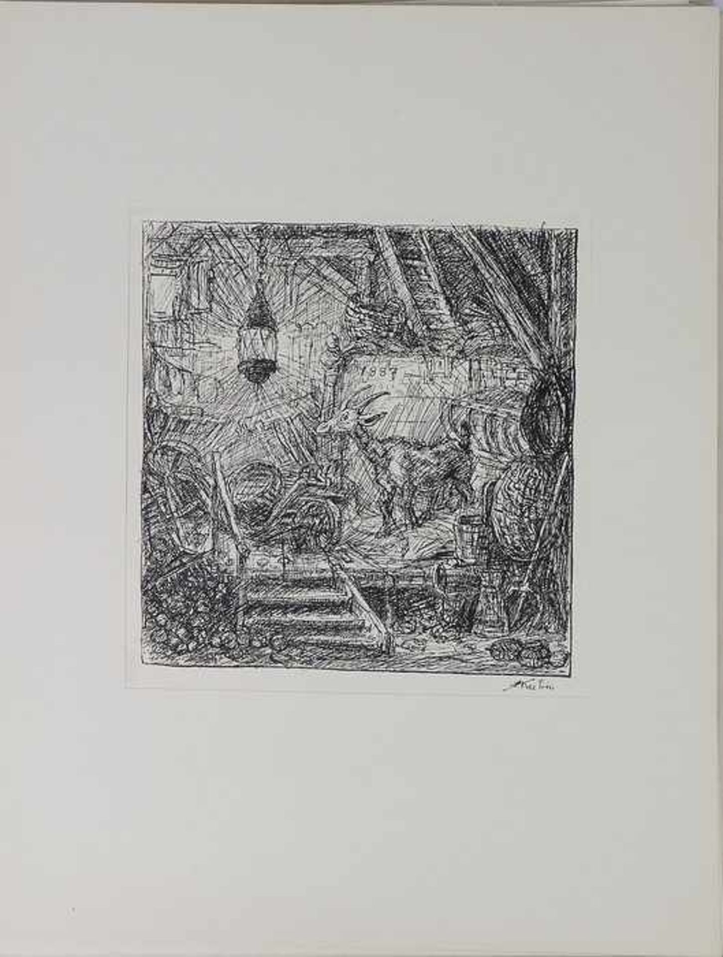 Kubin, Alfred"Am Rande des Lebens", Mappe m. 20 Lichtdrucken n. Federzeichnungen, München R. Piper & - Bild 6 aus 8
