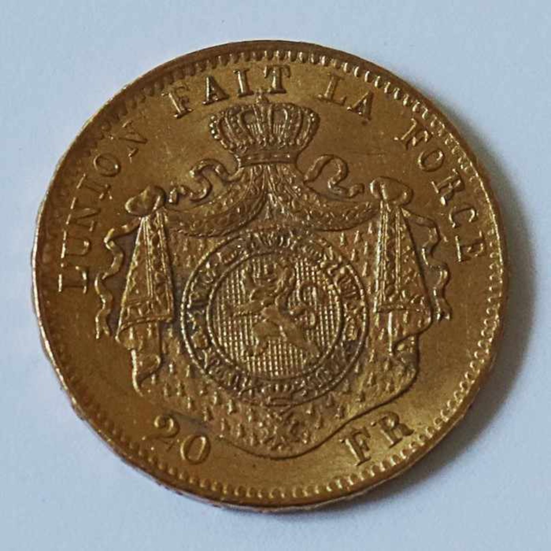 Gold - Belgien - 20 Francs 1871Leopold II, D 21mm, G 6,45g, vz - Image 3 of 4