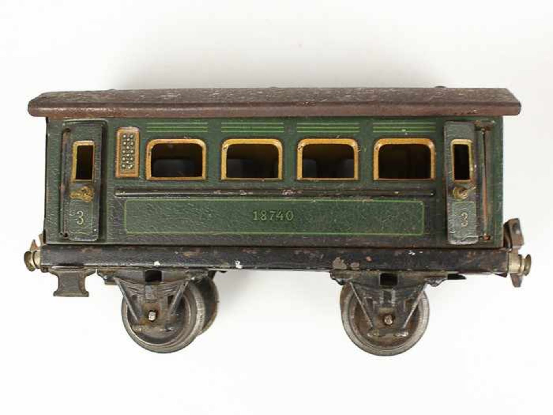 Märklin - EisenbahnSpur 0, 9 St.; 1x 17280, grüner Gepäckwagen, 1x 18750, brauner Gepäckwagen , 1x - Bild 3 aus 16