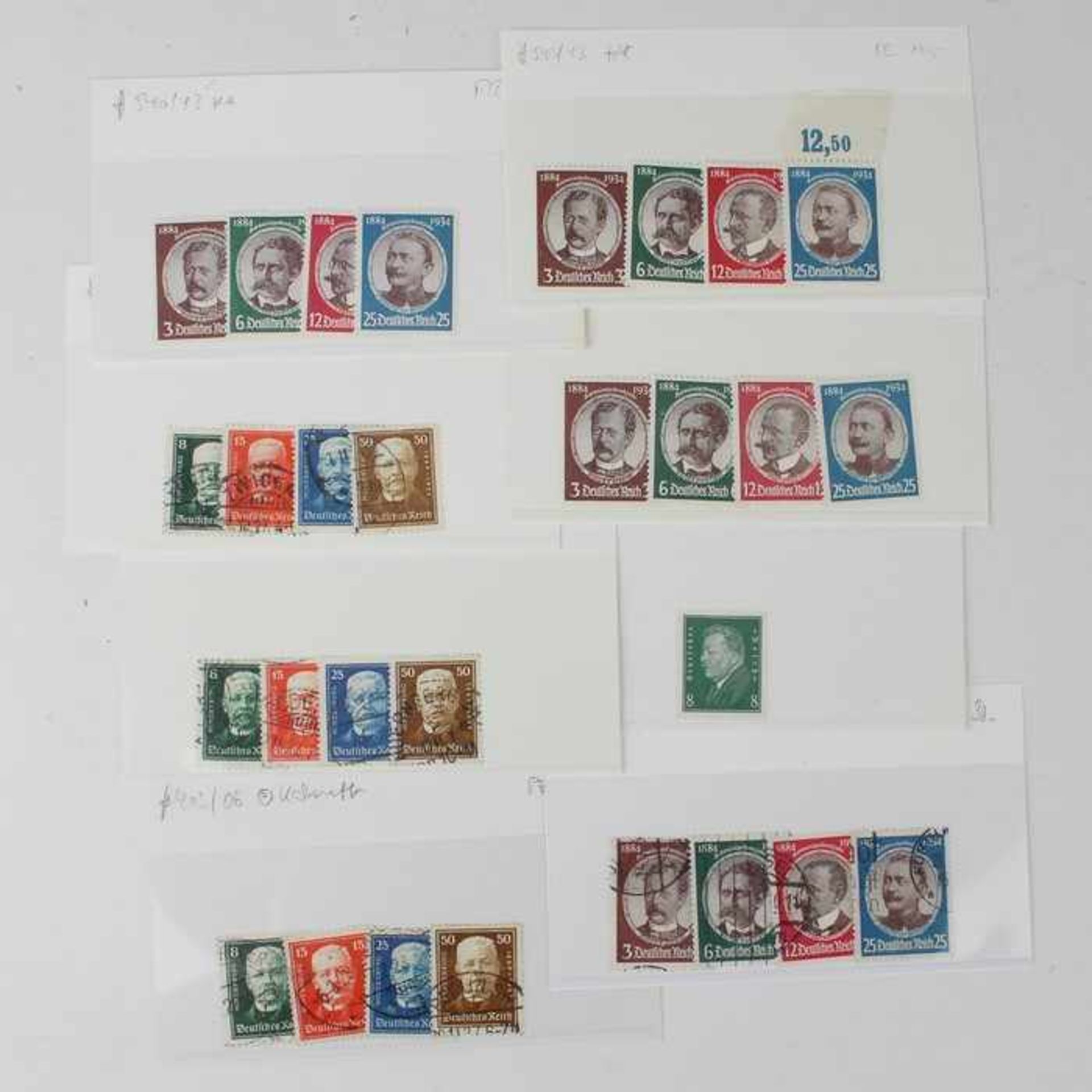 Briefmarken - Dt.ReichNr. 403/06 (4x postfrisch), 504/43 (3x gestempelt), postfrisch/gestempelt ( - Bild 4 aus 4