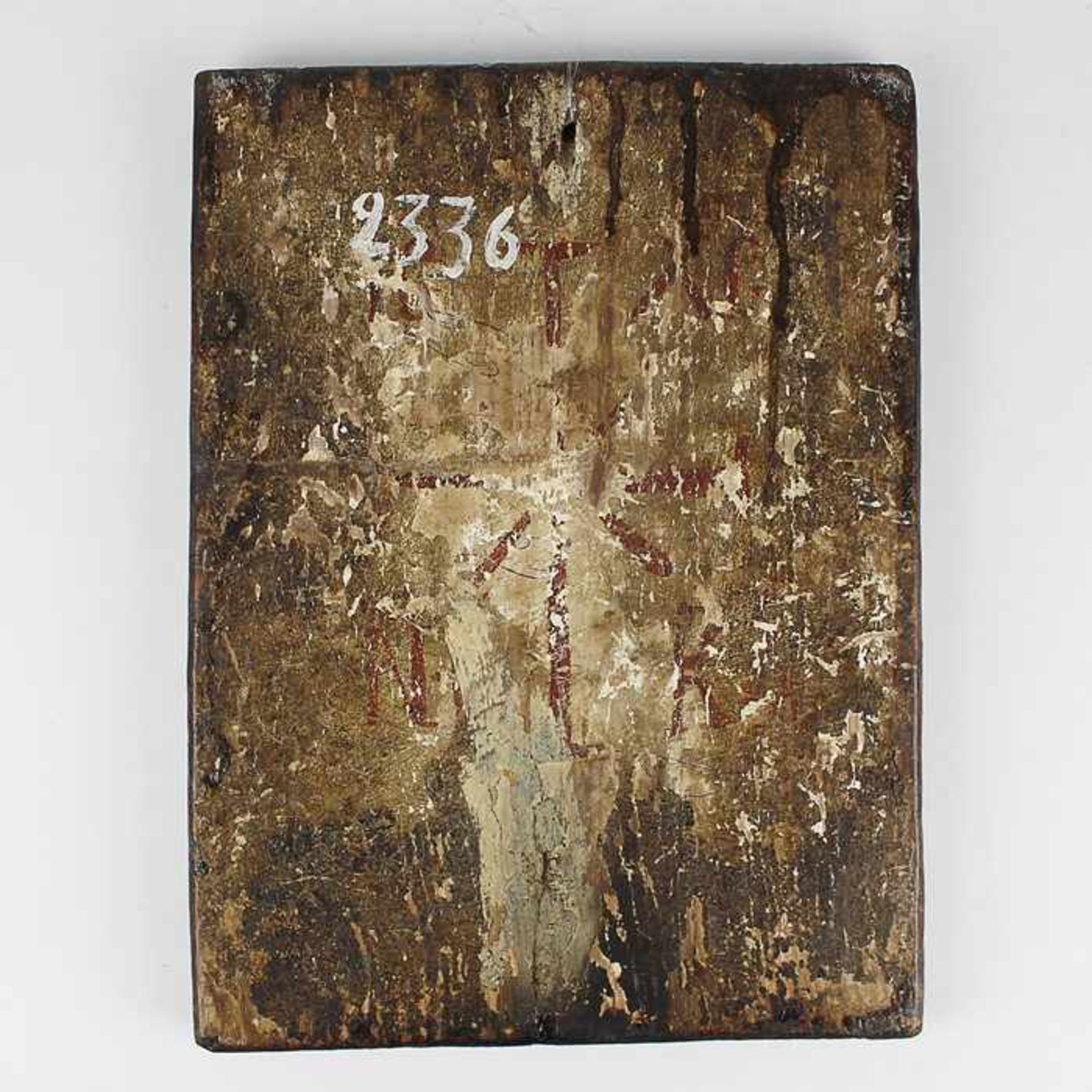 Ikone19. Jh., Griechenland, Holz, Tempera auf Kreidegrund, gold staffiert, Muttergottes im - Bild 4 aus 4