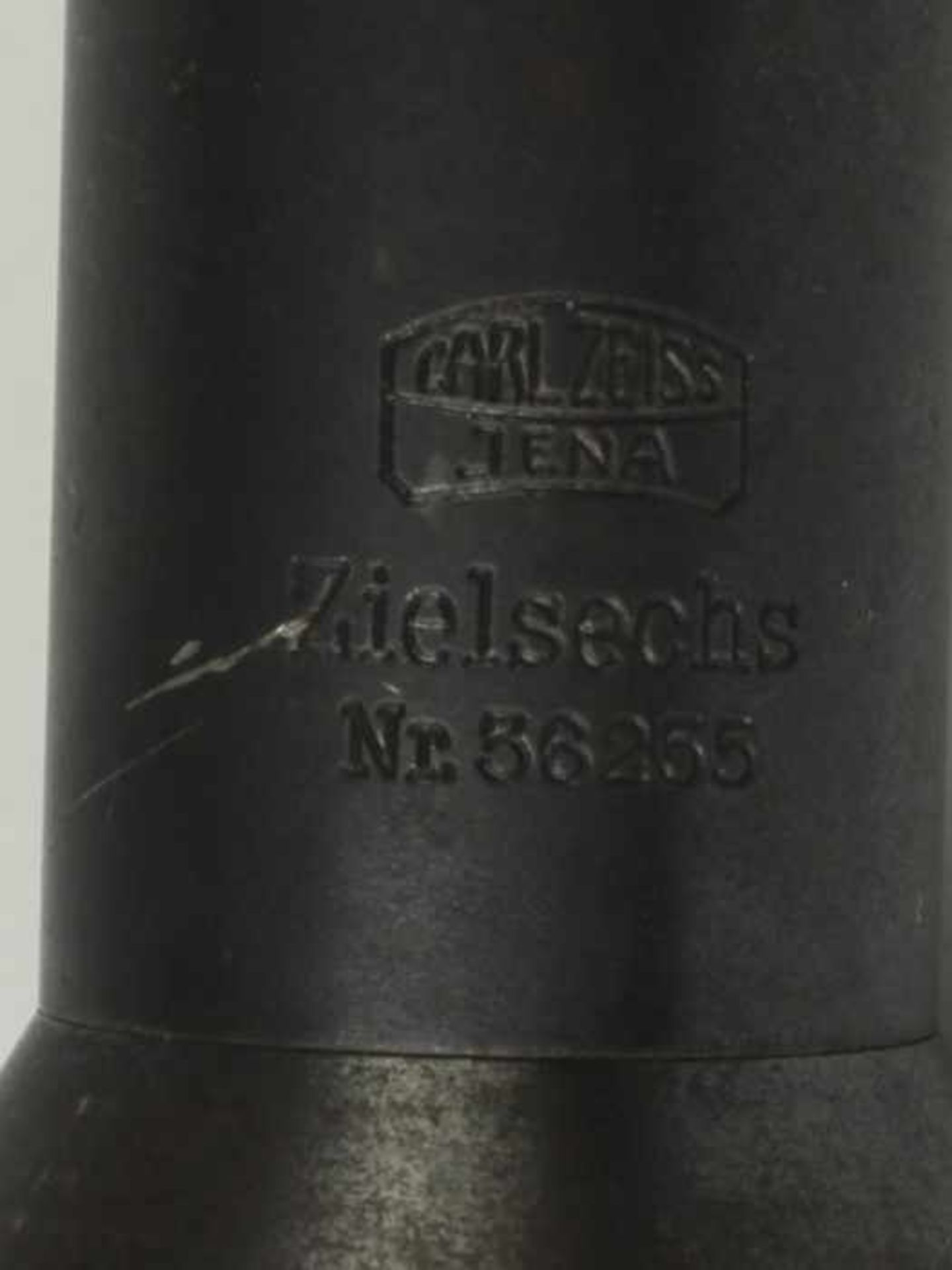 Zielfernrohr - ZeissCarl Zeiss Jena, Zielsechs, Nr. 36255, Metall-Tubus, grau lackiert, Objektiv, - Bild 4 aus 4