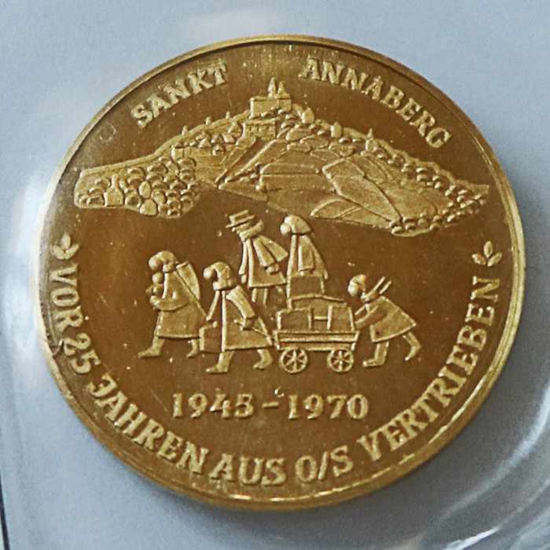 Gold - Medaille Polen 1970gest. 986, Sankt Annaberg - vor 25 Jahren aus O/S vertrieben, D 20mm, - Image 3 of 4