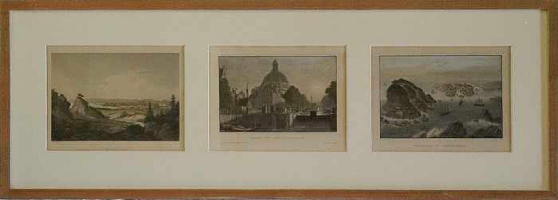 Ansichten - Konvolut15 kolorierte Stahlstiche in 5 Rahmen, "Ansicht vom Cingel in Amsterdam", "The - Bild 7 aus 8