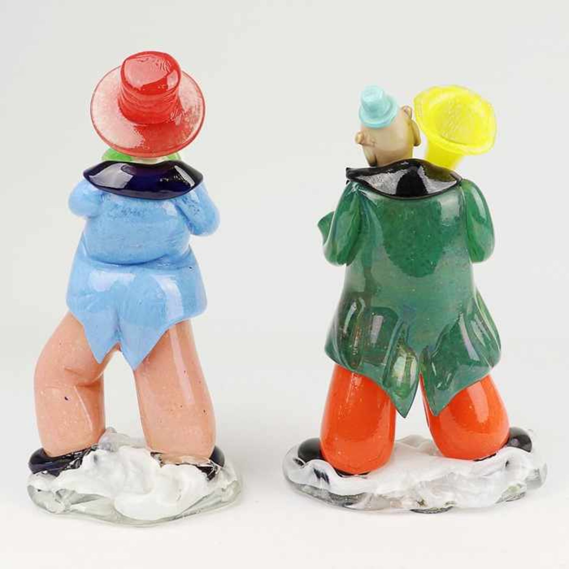 Glasfiguren2 St., Bohemia Glass, ZBS, Böhmen, farbloses dickw. Glas m. polychromen - Bild 5 aus 6