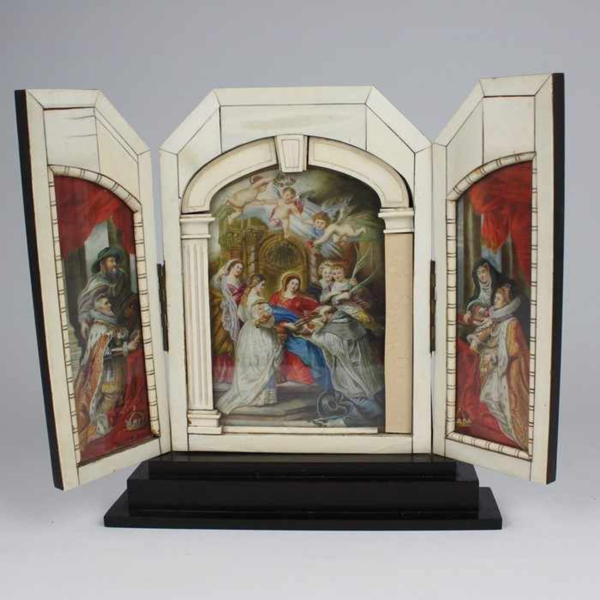 Tryptichonum 1900, Flügelaltar mit 3 Miniaturgemälden nach Peter Paul Rubens ( 1577-1640), Motiv :