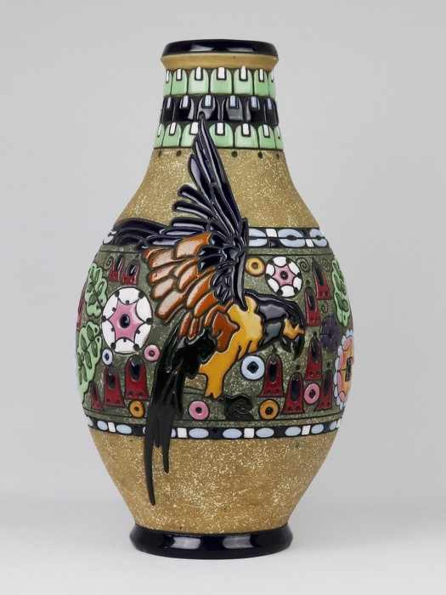 Amphora - VaseAustria, Wien, Stempelmarke, Modell-Nr. 15083 43, heller Scherben, Bodenvase, - Bild 2 aus 8