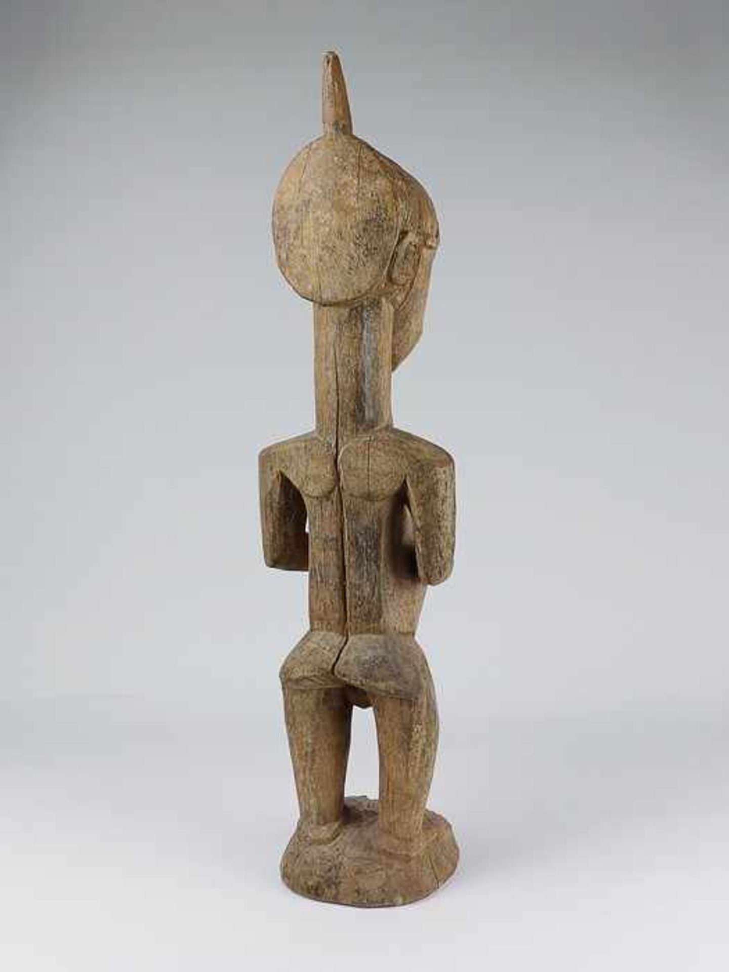 Holzfigur20.Jh., Elfenbeinküste, Baule, vollplastische Holzschnitzerei, stilisierte männliche - Bild 3 aus 4