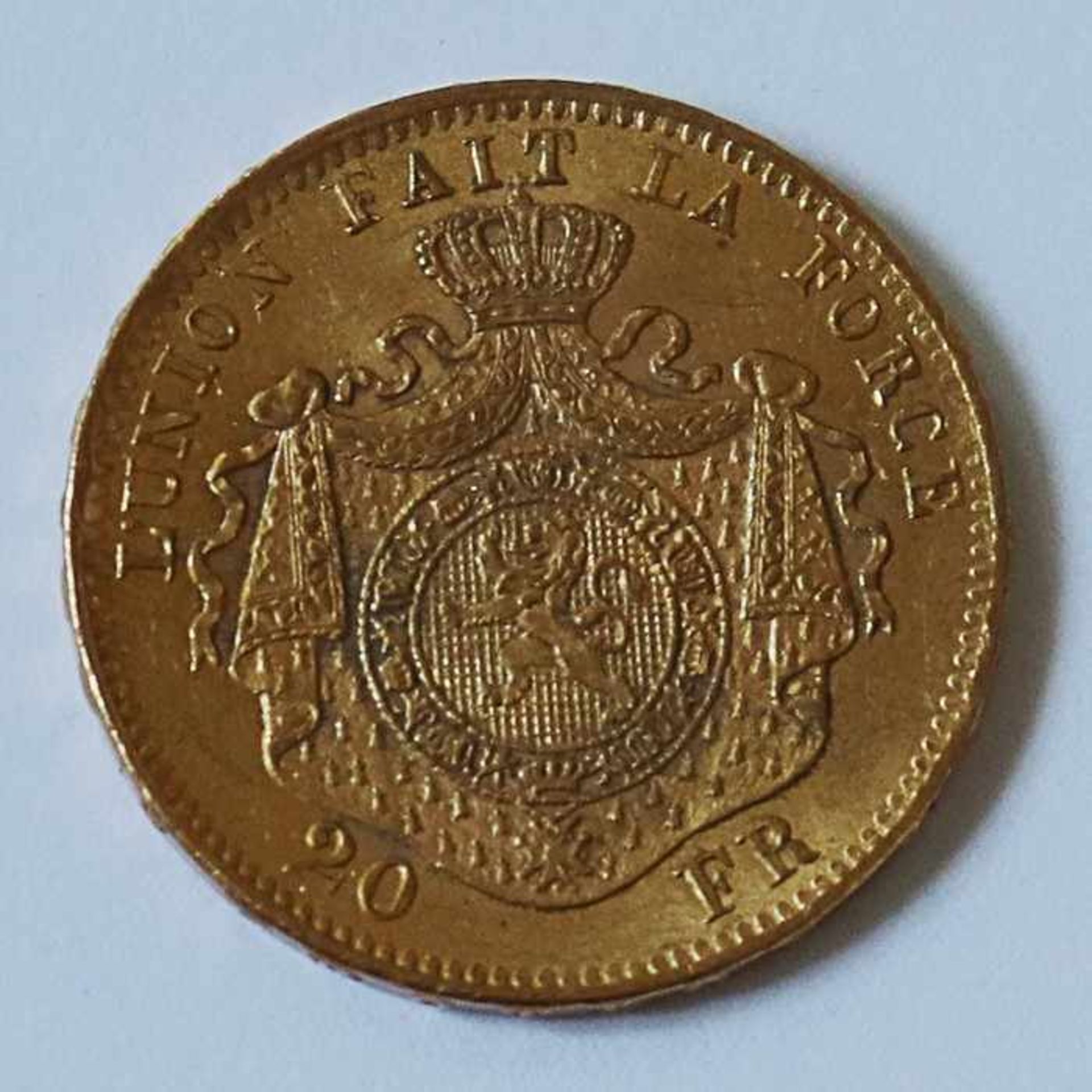 Gold - Belgien - 20 Francs 1871Leopold II, D 21mm, G 6,45g, vz - Image 4 of 4