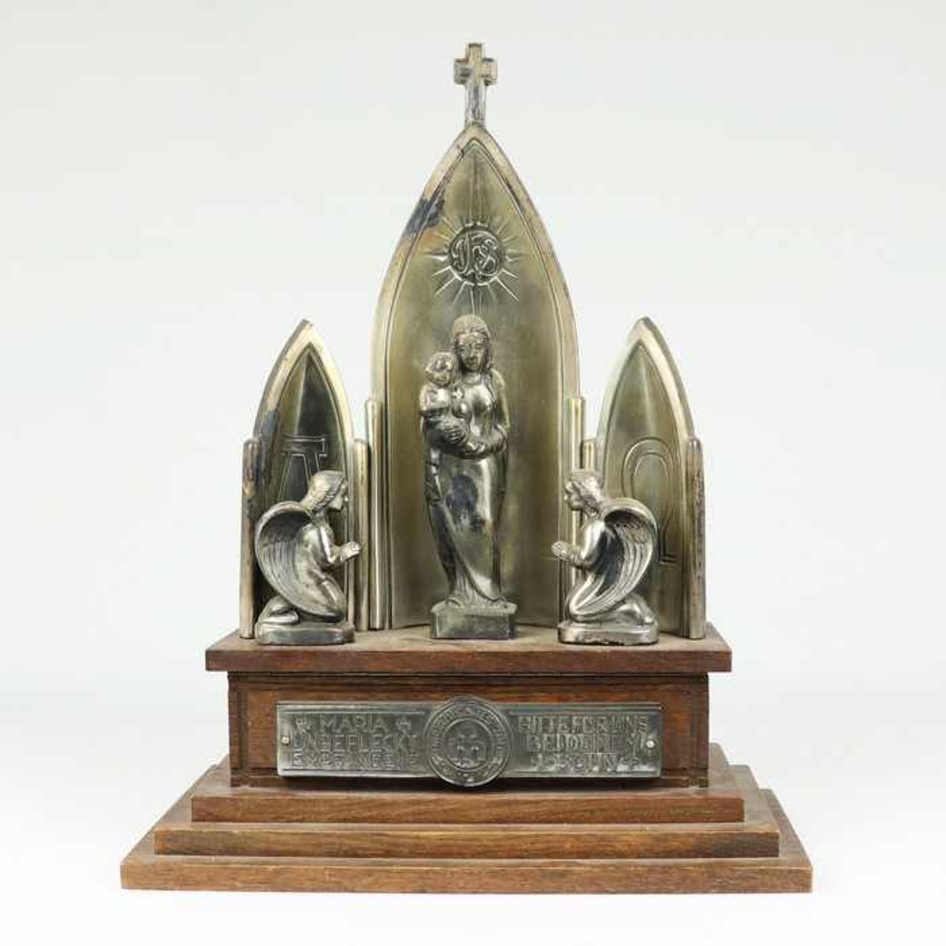 Hausaltar1953, Franz Welty, Augsburg, wurde anläßlich des marianischen Jahres gefertigt, mit - Bild 2 aus 6