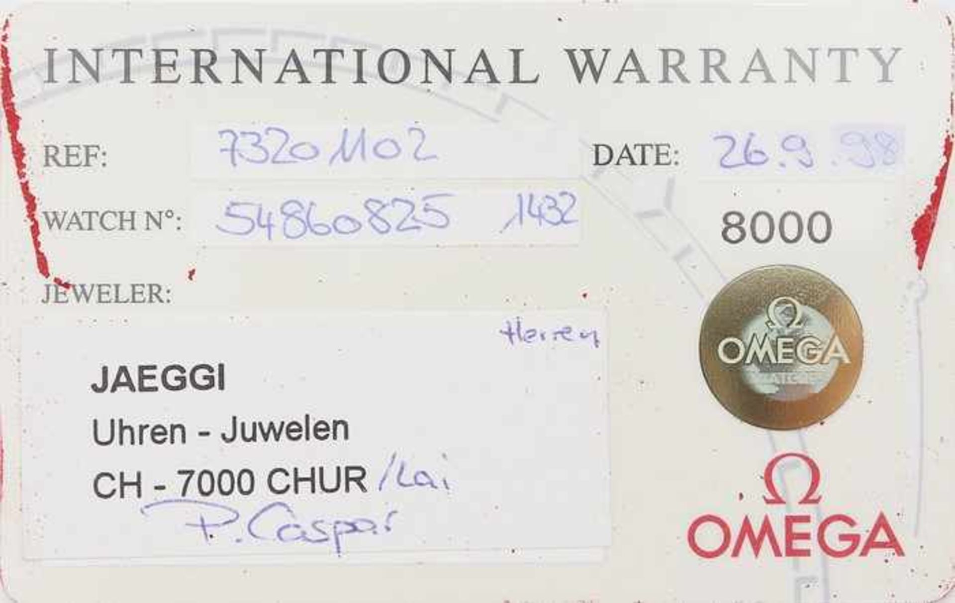 Herrenarmbanduhr - Omega De VilleSchweiz, GG 750, rundes Gehäuse, Dca.3,2cm, goldfarbenes - Bild 6 aus 7