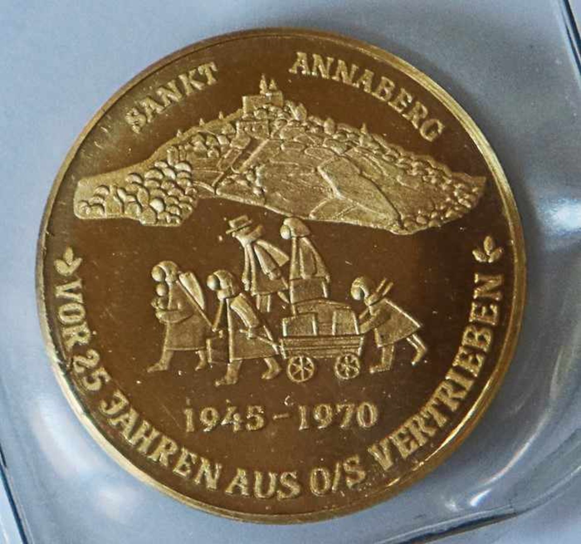 Gold - Medaille Polen 1970gest. 986, Sankt Annaberg - vor 25 Jahren aus O/S vertrieben, D 20mm,