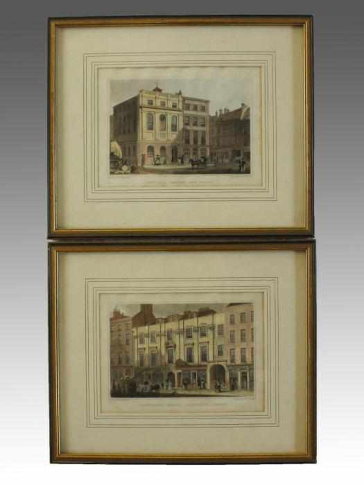 Ansichten2 kolorierte Stahlstiche, "Town Hall, Borough High Street", "Shaftesbury House Adersgate - Bild 2 aus 2