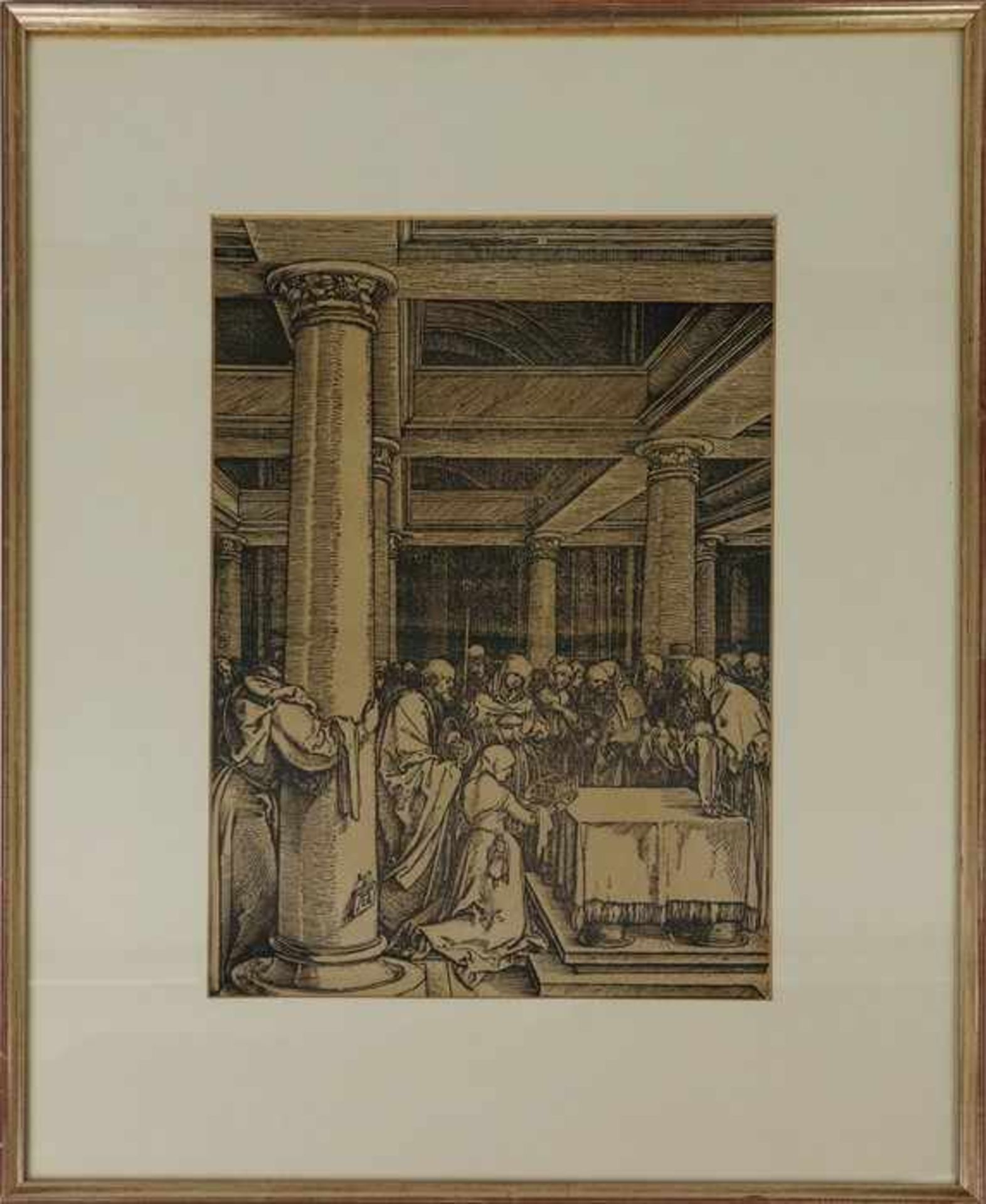 Dürer, Albrecht nach"Darstellung im Tempel", Holzschnitt aus dem Marienleben im Stock Monogramm. AD,