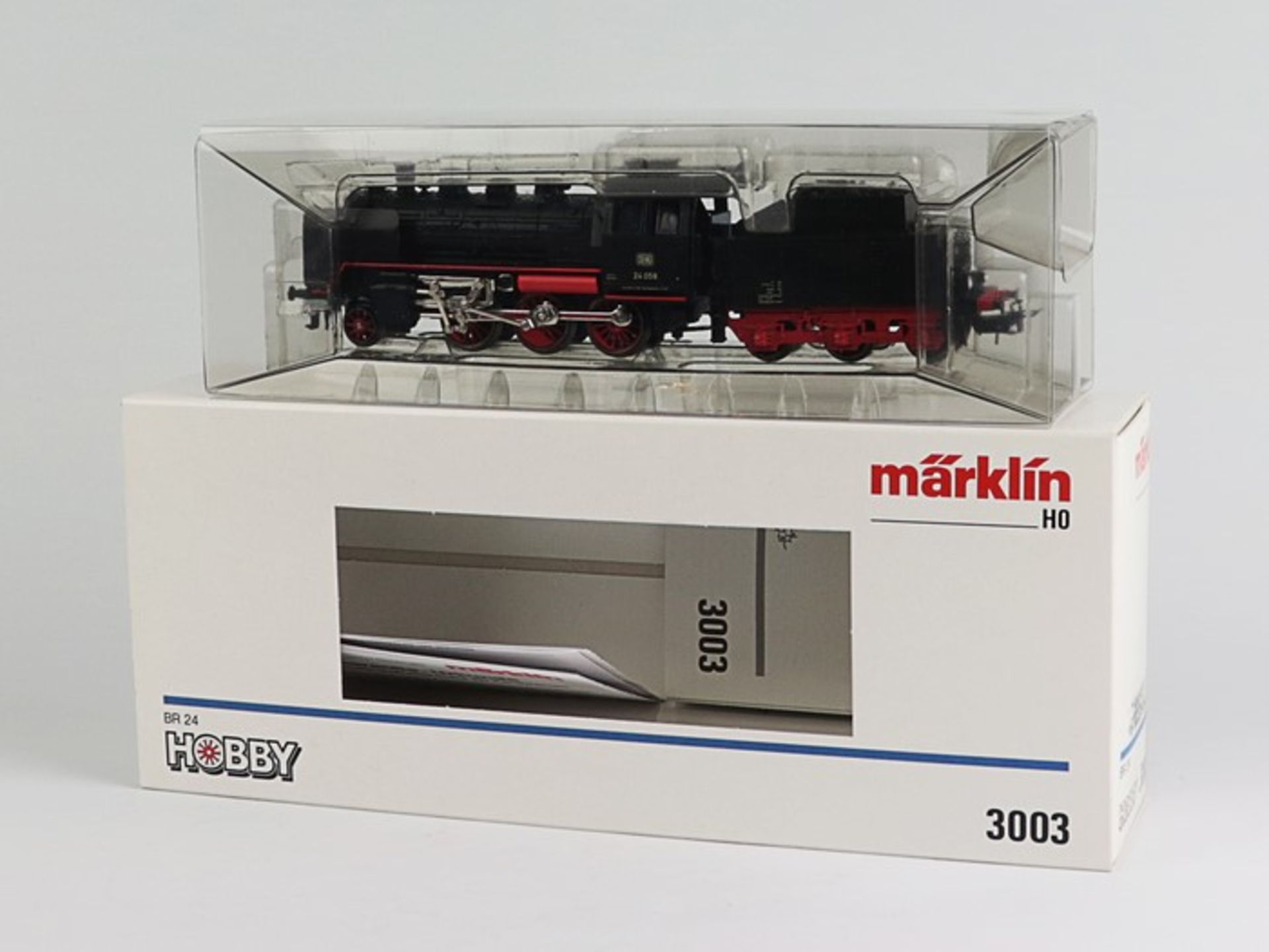 Märklin - EisenbahnH0, Hobby, 3003, BR 24 058, schwarze Schlepptender- bzw. Dampflokomotive, Fkt.