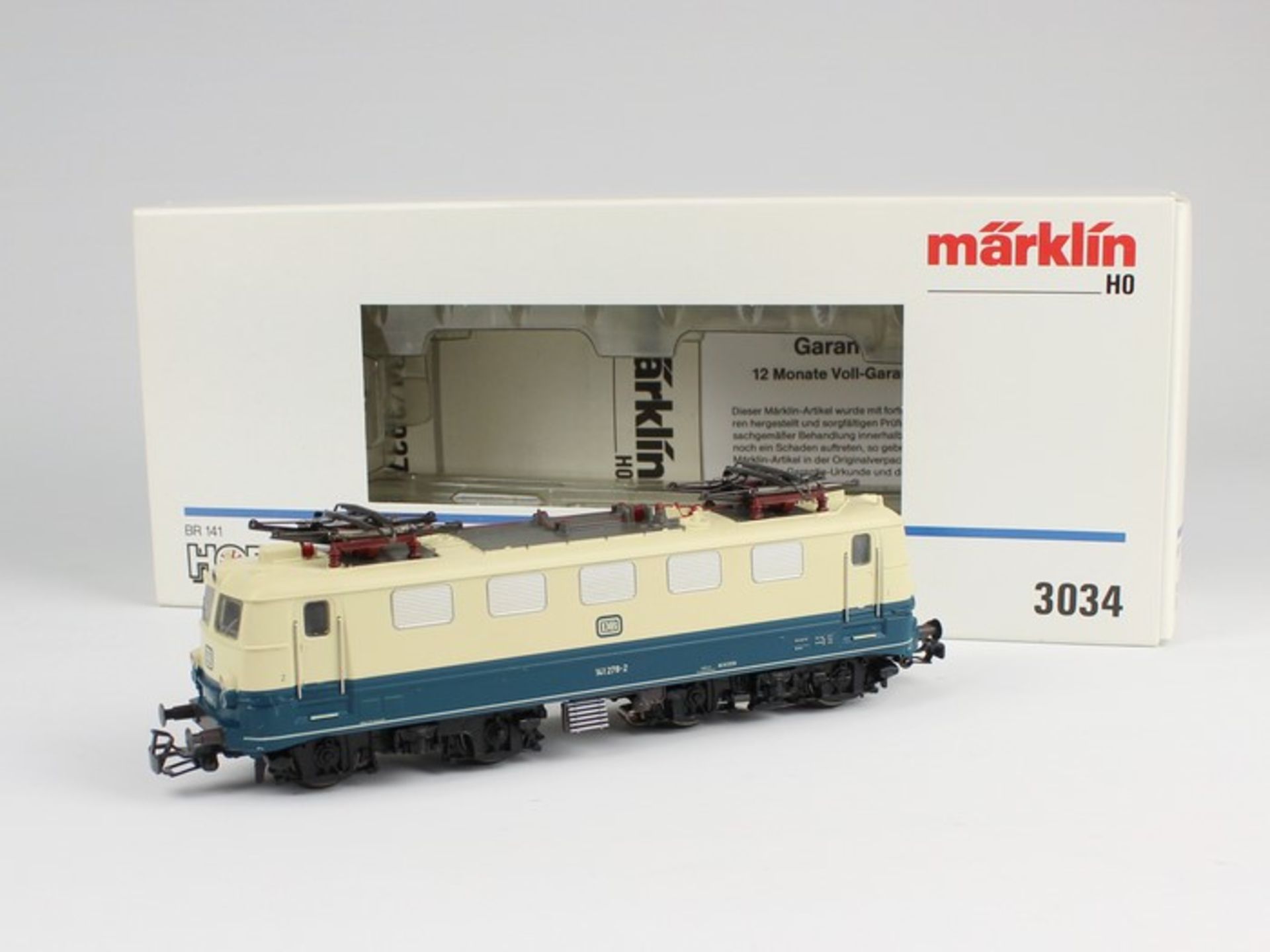 Märklin - EisenbahnH0, HOBBY 3034, BR 141 278-2, beige-blaue Elektrolokomotive, min. Alterssp.,