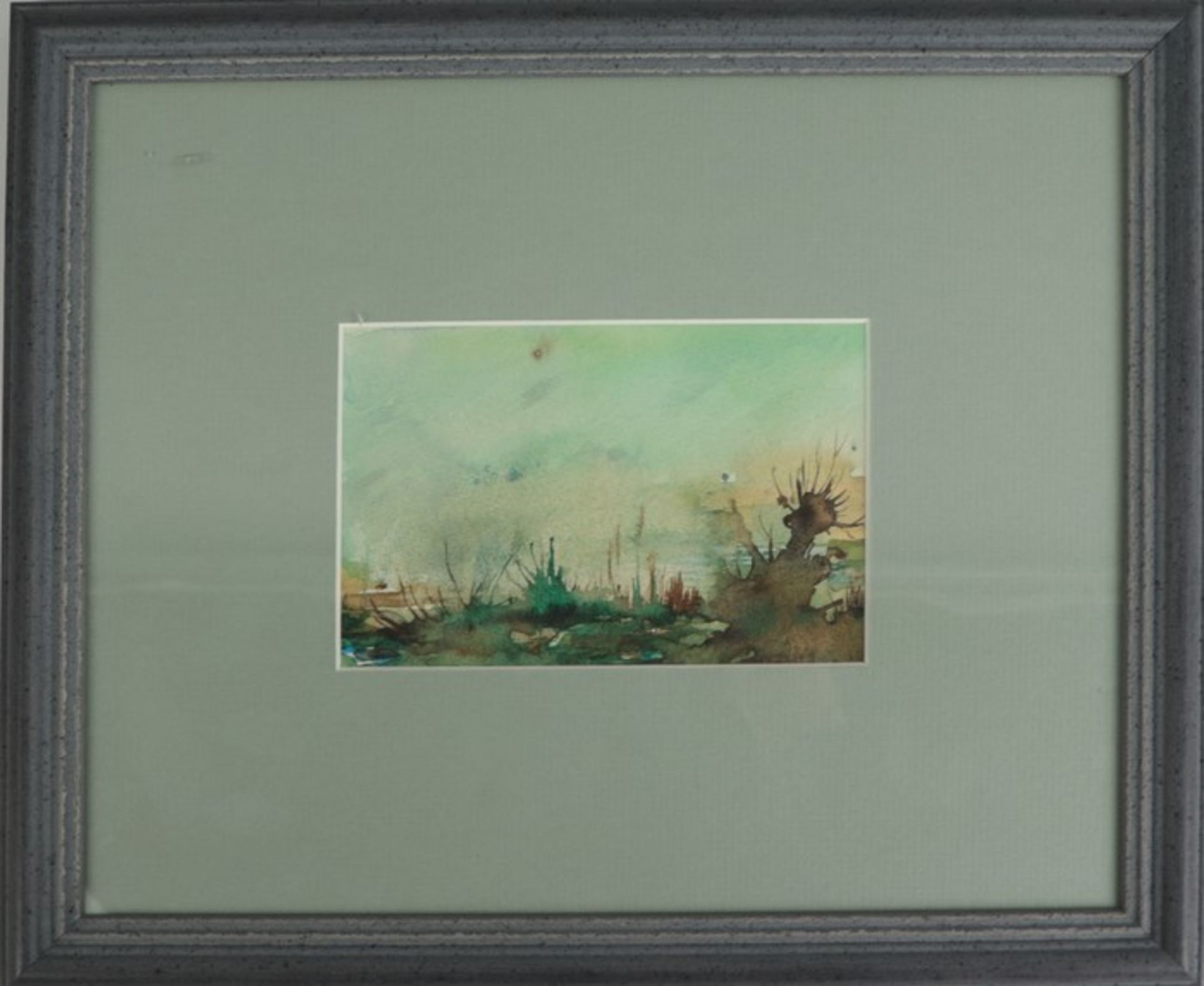 Ziegengeist, Manfred"Moorlandschaft", Aquarell, stimmungsvolle Malweise, frische Farbpalette, rs. am