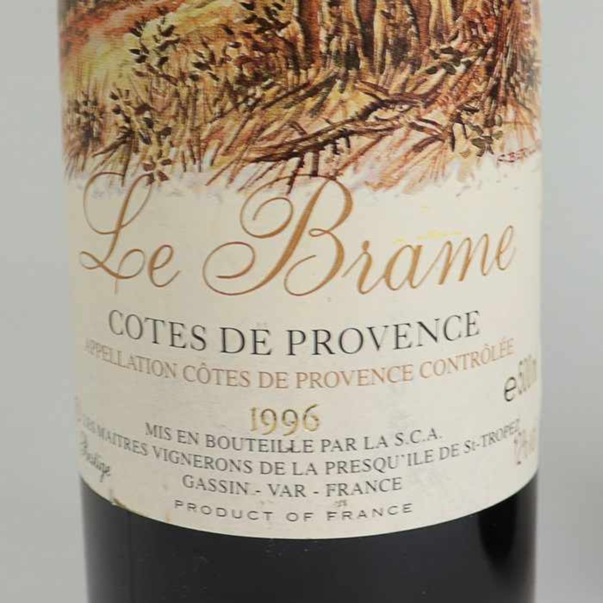 Rotwein3 Fl., Frankreich, Cotes de Provence, "La Pirsch", "Le Brame", "L`Aproche", 1996, 500 ml, - Bild 2 aus 2