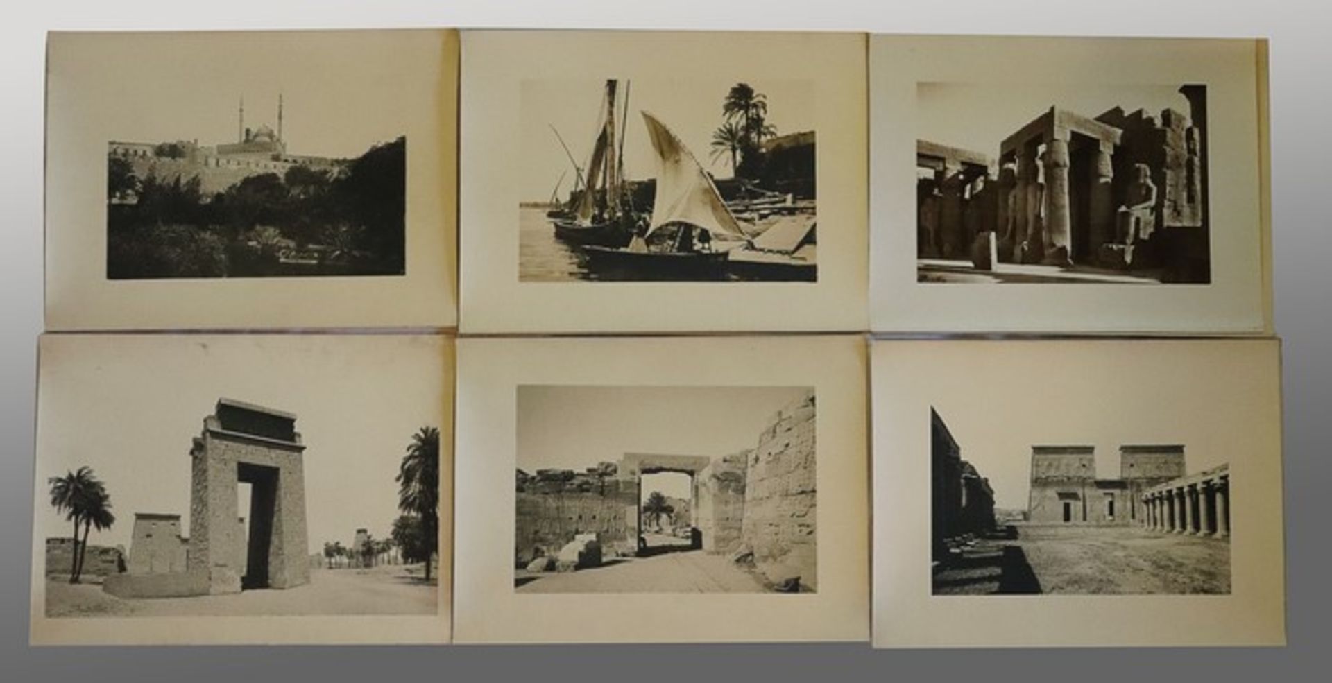 Unsigniert - Fotografienum 1930, 17 s/w Fotografien auf fester Pappe, "Ansichten von Ägypten", 5x