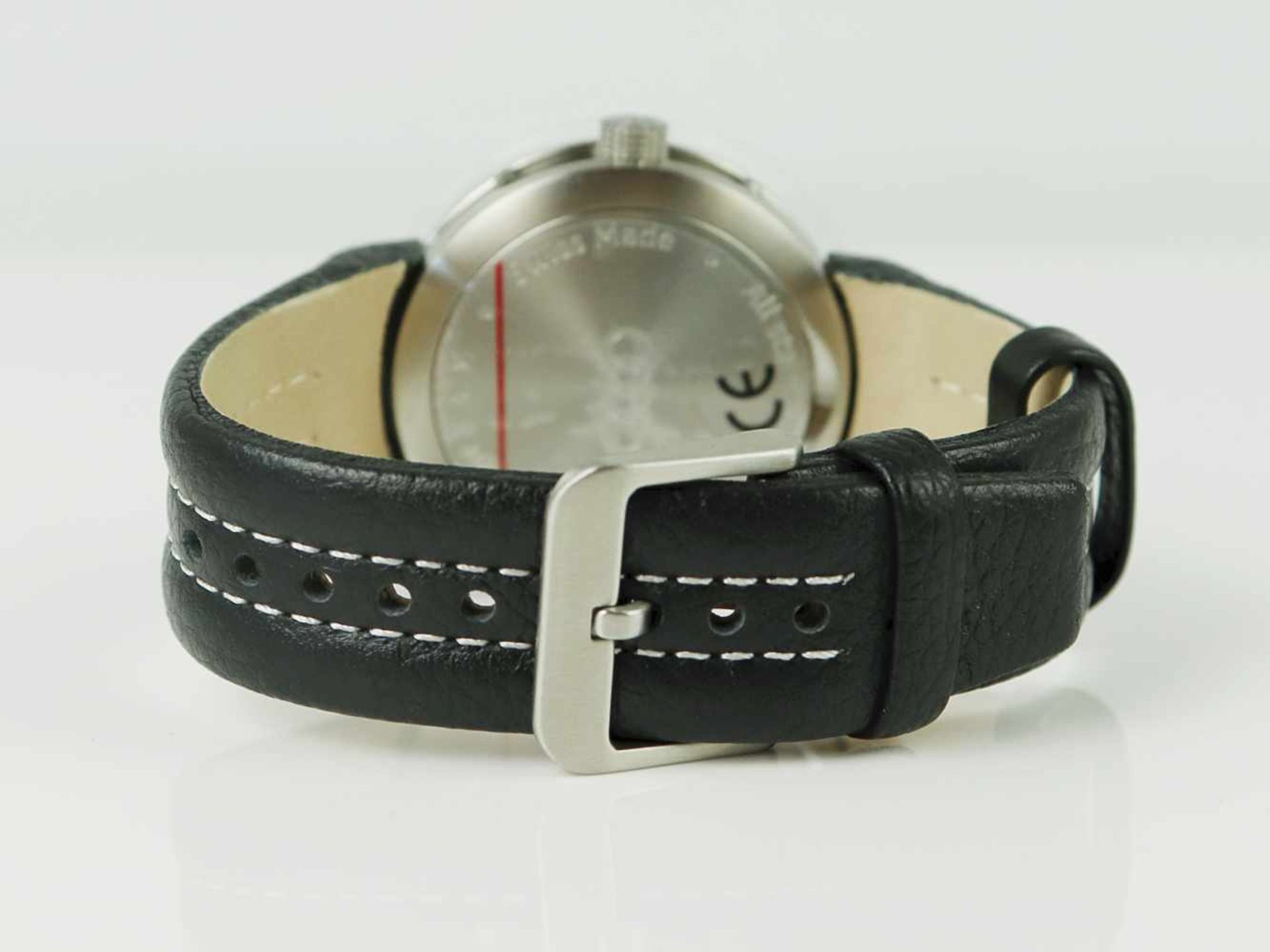 Audi - HerrenarmbanduhrEdelstahl, Gehäuse: Dca.3,9cm, Quartz, schwarzes Zifferblatt, Datumsanzeige - Bild 2 aus 3