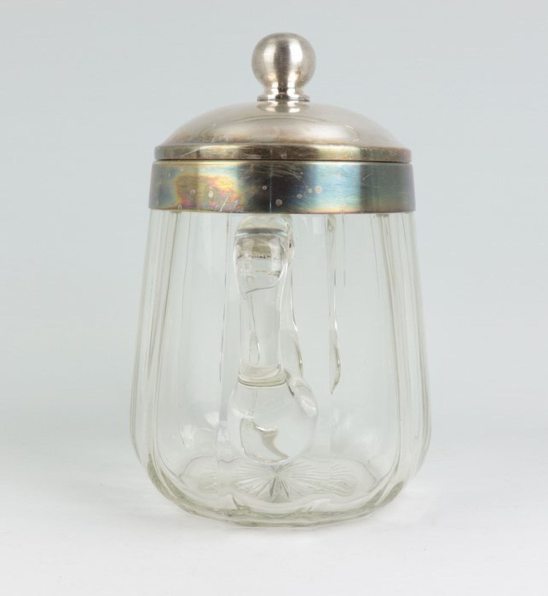 Bowlegefäßfarbloses Glas, runder Stand m. Bodenstern, konischer, leicht gebauchter Korpus, umlaufend - Bild 2 aus 3