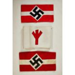 Deutsches Reich 1933 - 1945 - HJ - Hitlerjugend : HJ-Armband.Red armband features separately applied
