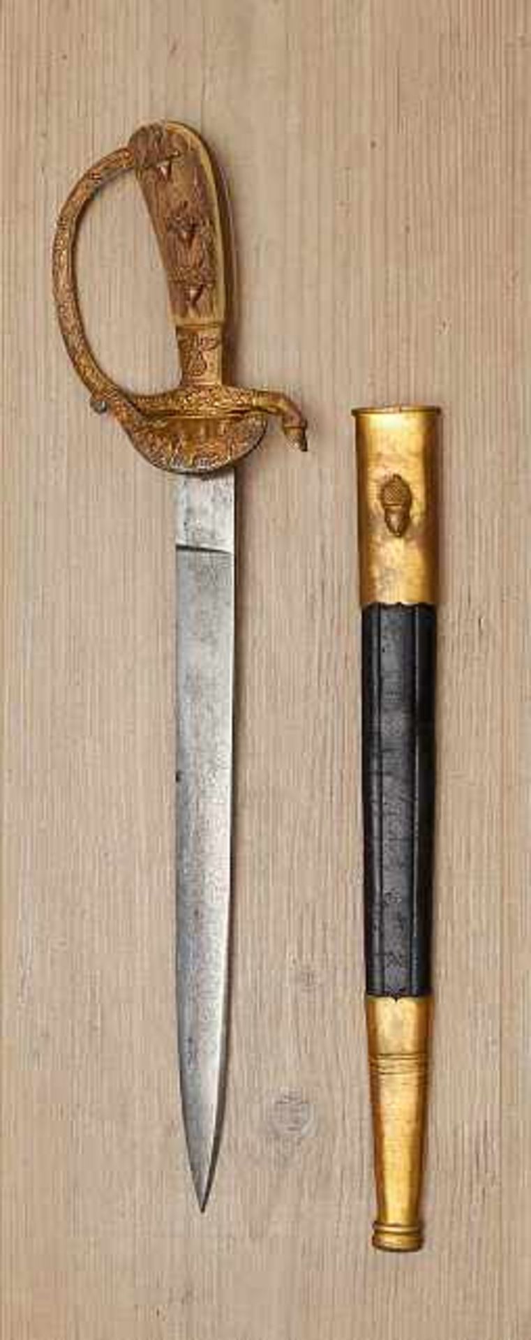 Deutsches Reich 1933 - 1945 - Hunting and Forestry : Hunting Cutlass.Gilded hilt features