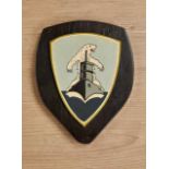 Deutsches Reich 1933 - 1945 - Kriegsmarine - Allgemein : Navy U-Boat Plaque.Wooden plaque features