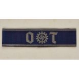 Deutsches Reich 1933 - 1945 - DAF - Deutsche Arbeitsfront : German Workers Front Cuff Title OT".