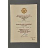 Deutsches Reich 1933 - 1945 - General Awards - Deutsches Kreuz : Document Grouping to Captain