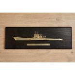 Deutsches Reich 1933 - 1945 - Kriegsmarine - Allgemein : Navy U-Boat Plaque.Wooden plaque features