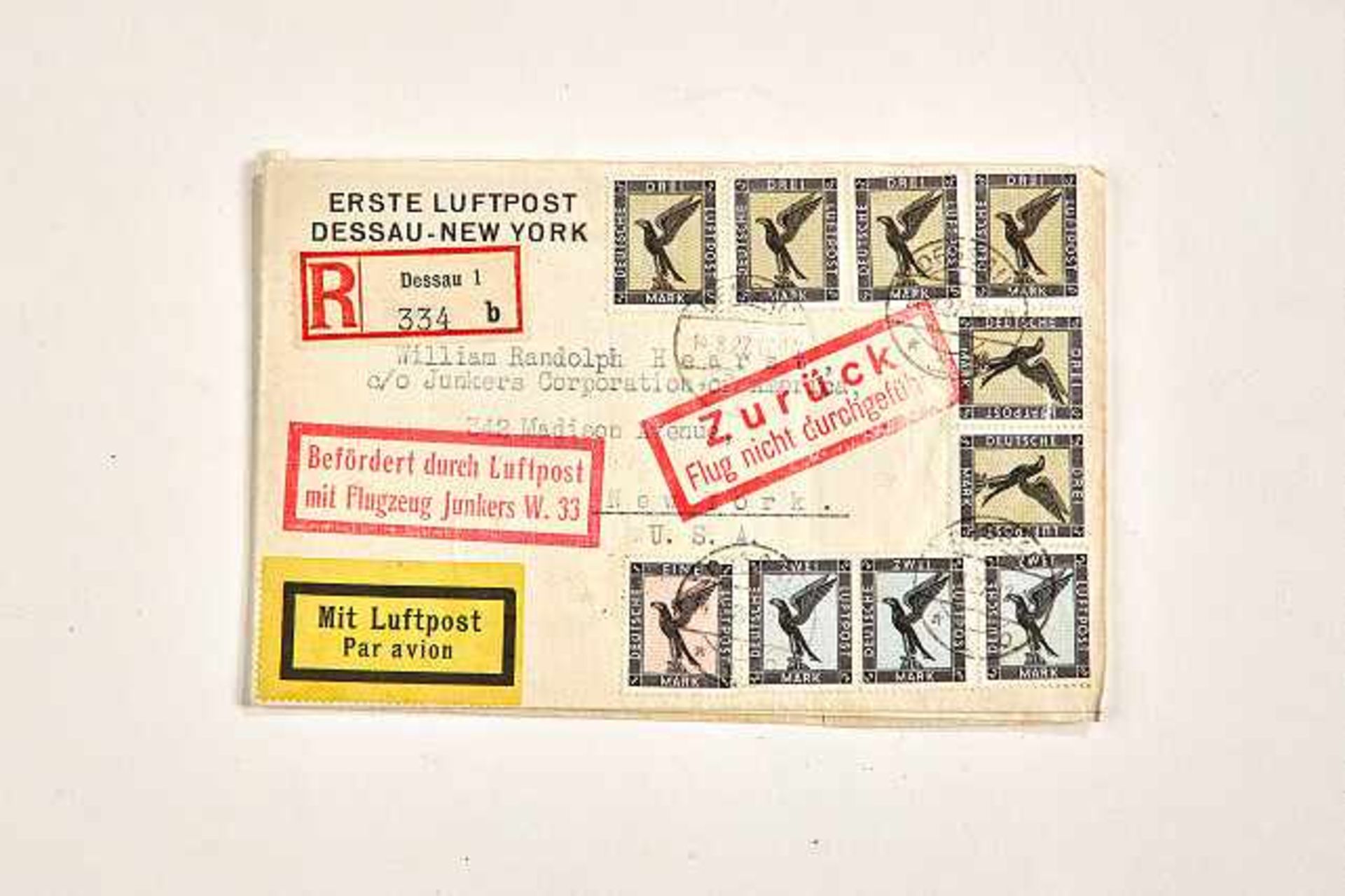 Deutsches Reich 1933 - 1945 - Dokumente und Autographen : Airmail Letter from Hugo Junkers to