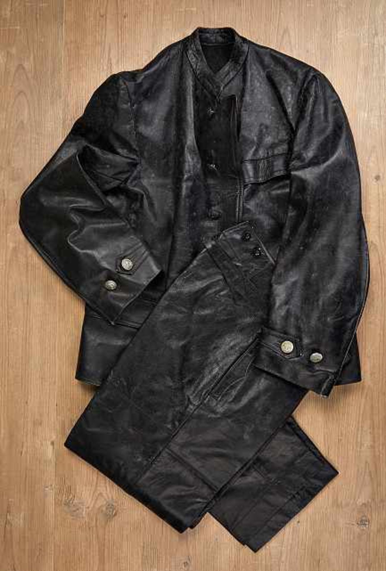 Deutsches Reich 1933 - 1945 - Kriegsmarine - Uniformen : Navy Leather U-Boat Ensemble.Black