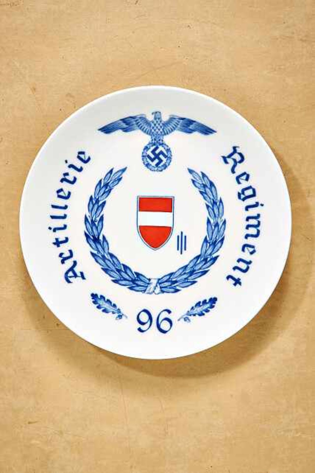 Deutsches Reich 1933 - 1945 - Porcelaine / Other Makers : Meissen Regimental Plate.Reverse of