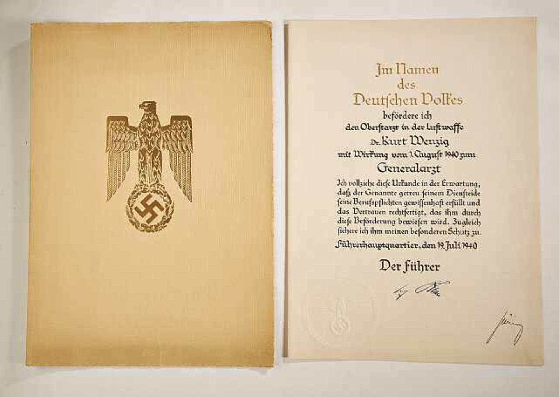 Deutsches Reich 1933 - 1945 - General Awards - Luftwaffe Awards & Decorations : Dokumentennachlass