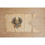 Militaria Deutschland - Preussen : Cavalry Regiment 16 Pennant.Pennant shows wear/age and some light