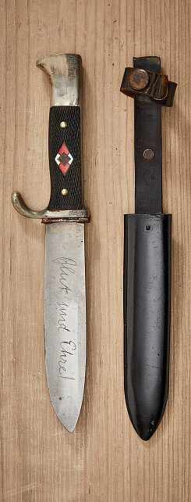 Deutsches Reich 1933 - 1945 - HJ - Hitlerjugend : HJ Knife.Maker marked on blade to CHRISTIANS,