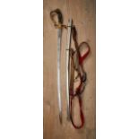 Militaria Deutschland - Miscellaneous : Army Officer's Sword.Unmarked. Toned gilded hilt shows light