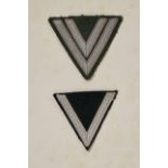 Deutsches Reich 1933 - 1945 - Heer - Uniformen : Army Corporal Sleeve Chevrons.Lot consists of two