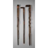 Deutsches Reich 1933 - 1945 - Heer : Wolchow Stick.Wooden walking stick has ornate hand carved
