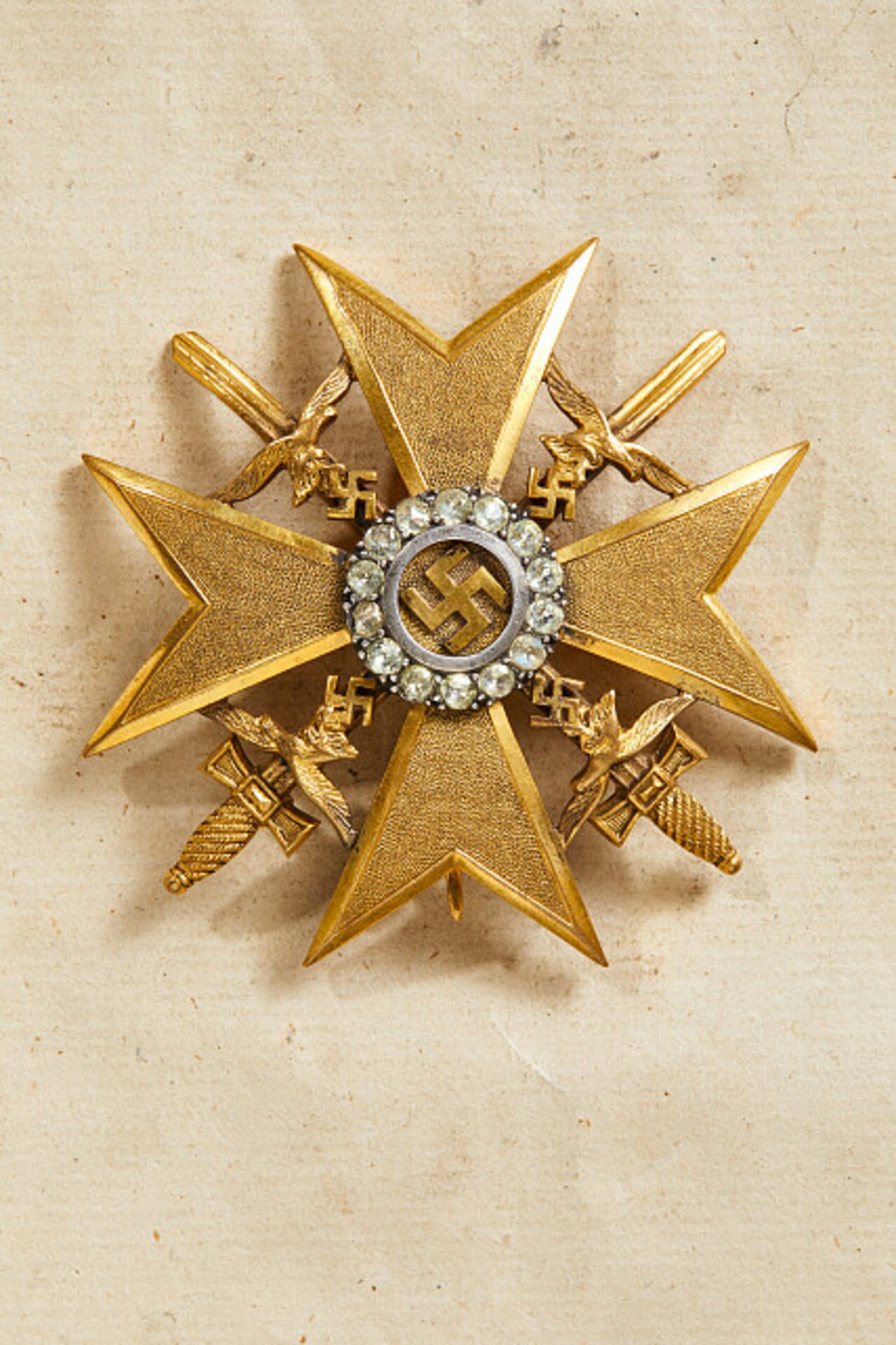 Deutsches Reich 1933 - 1945 - Orden und Ehrenzeichen - Spanienkreuz : Spanienkreuz in Gold mit - Bild 3 aus 7