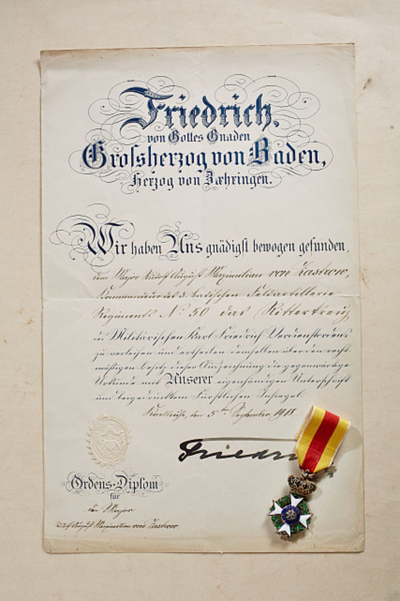 Orden & Ehrenzeichen Deutschland - Baden : Nachlass des Oberstleutnants Maximilian v. Zastrow, - Bild 3 aus 4