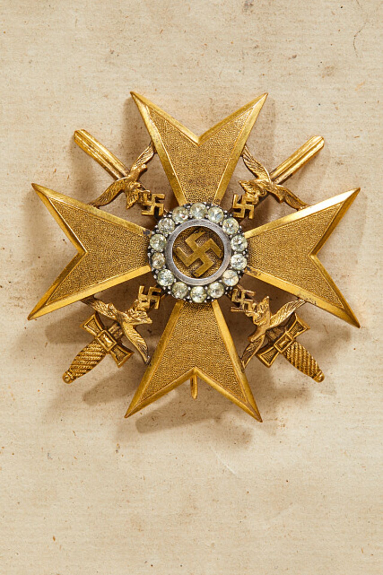 Deutsches Reich 1933 - 1945 - Orden und Ehrenzeichen - Spanienkreuz : Spanienkreuz in Gold mit