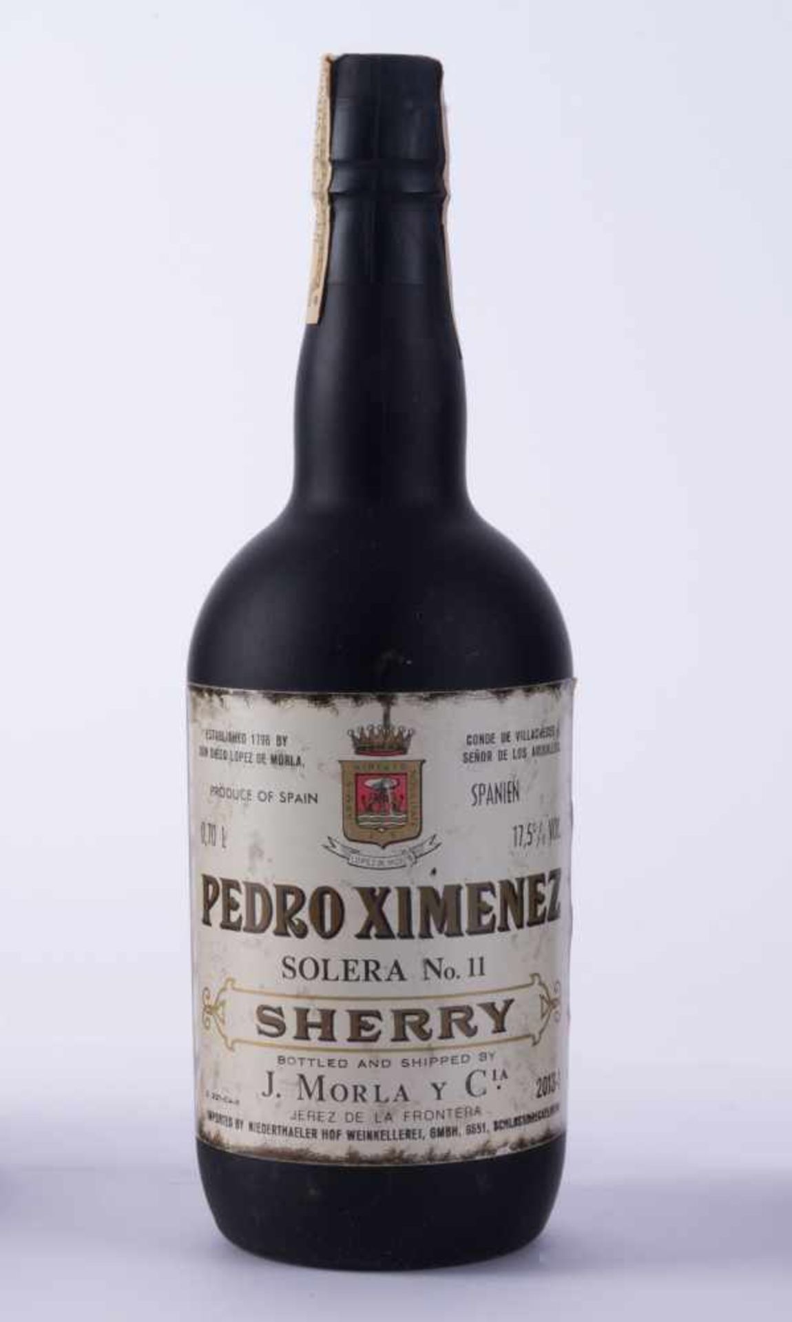 Pedro Ximenez Sherry 1980er JahreFüllstand normal, Etikett im guten Zustand, 0,7 lPedro Ximenez