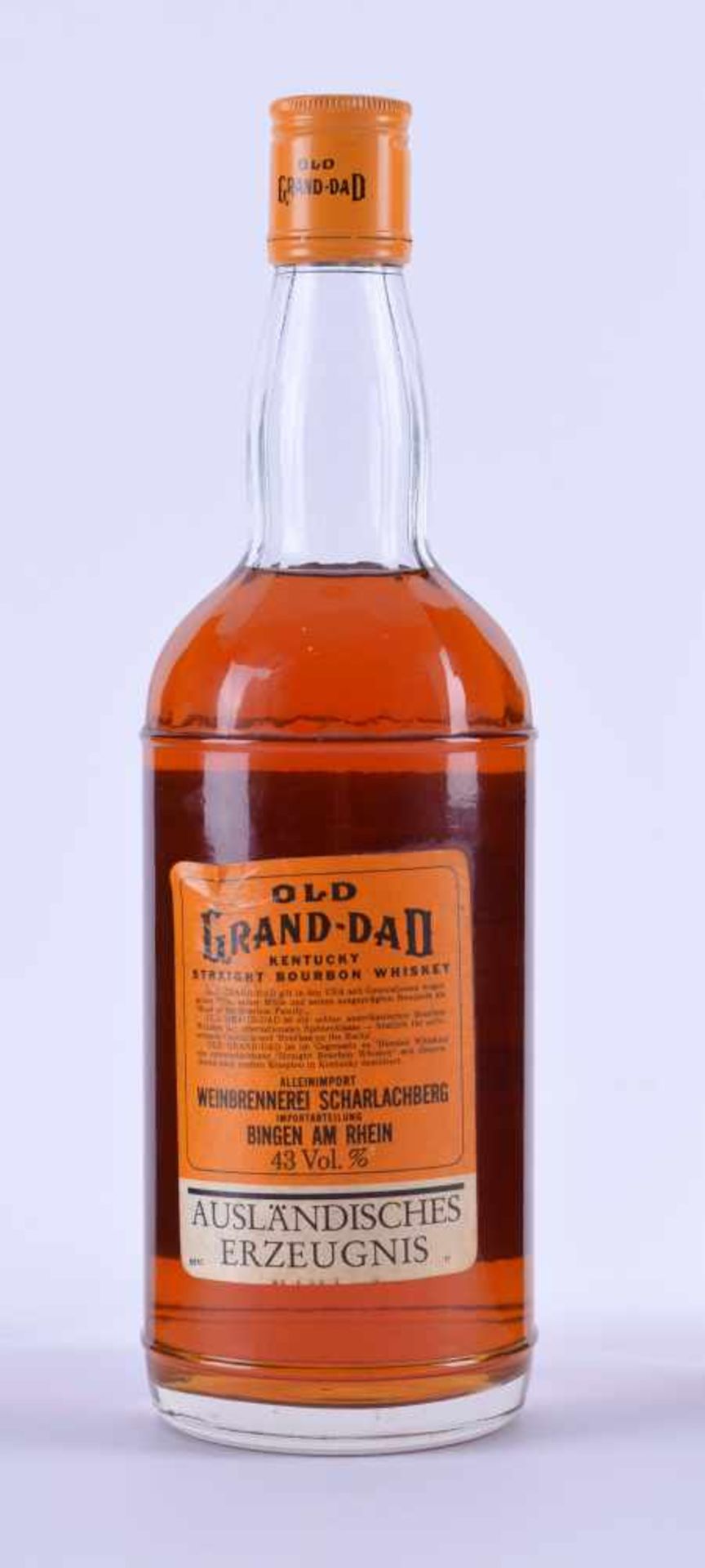 Whiskey Old Grand-Dad 70er Jahreselten, Füllhöhe-Schulter, 0,7 lWhiskey Old Grand Dad 70srare, - Bild 2 aus 3