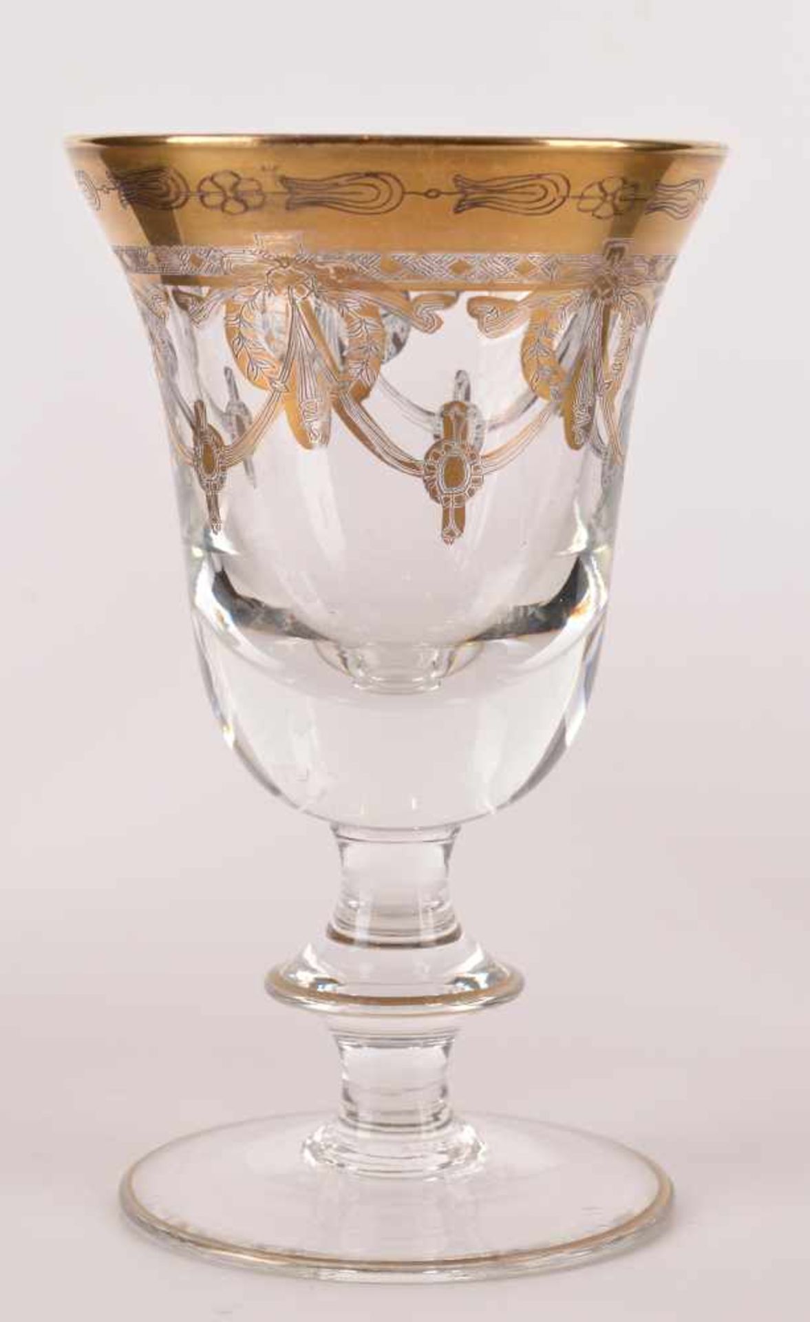 3 Weingläser um 1900umlaufend goldstaffiert, 13,2 cm3 wine glasses around 1900with circulated gold - Bild 2 aus 3