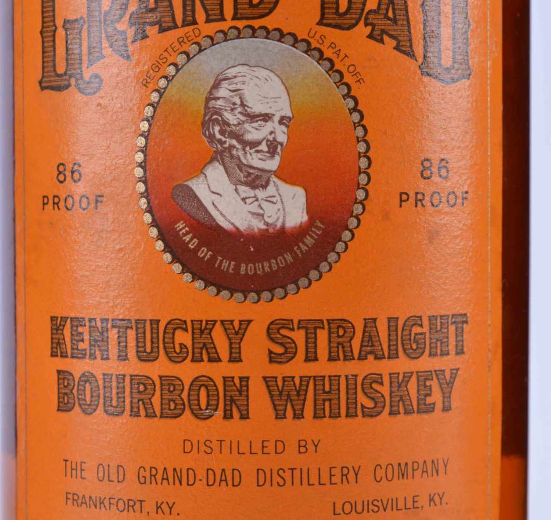 Whiskey Old Grand-Dad 70er Jahreselten, Füllhöhe-Schulter, 0,7 lWhiskey Old Grand Dad 70srare, - Bild 3 aus 3